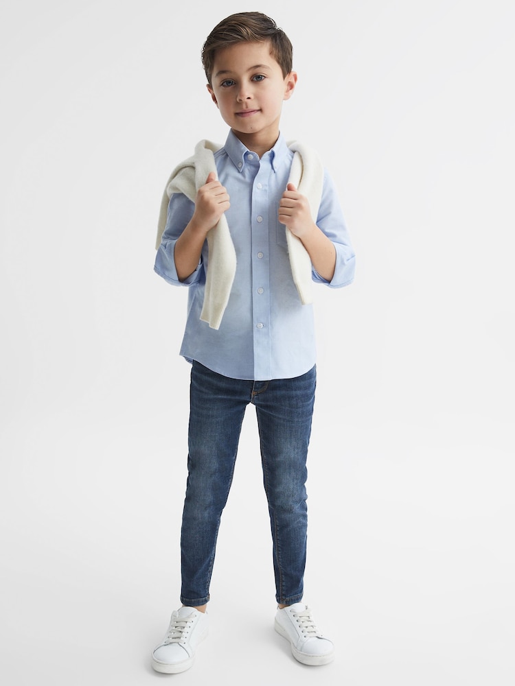 Reiss Soft Blue Greenwich 4-9 yrs Button Down Oxford Shirt - Image 1 of 7