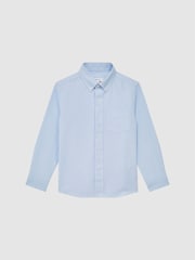 Reiss Soft Blue Greenwich 4-9 yrs Button Down Oxford Shirt - Image 2 of 7