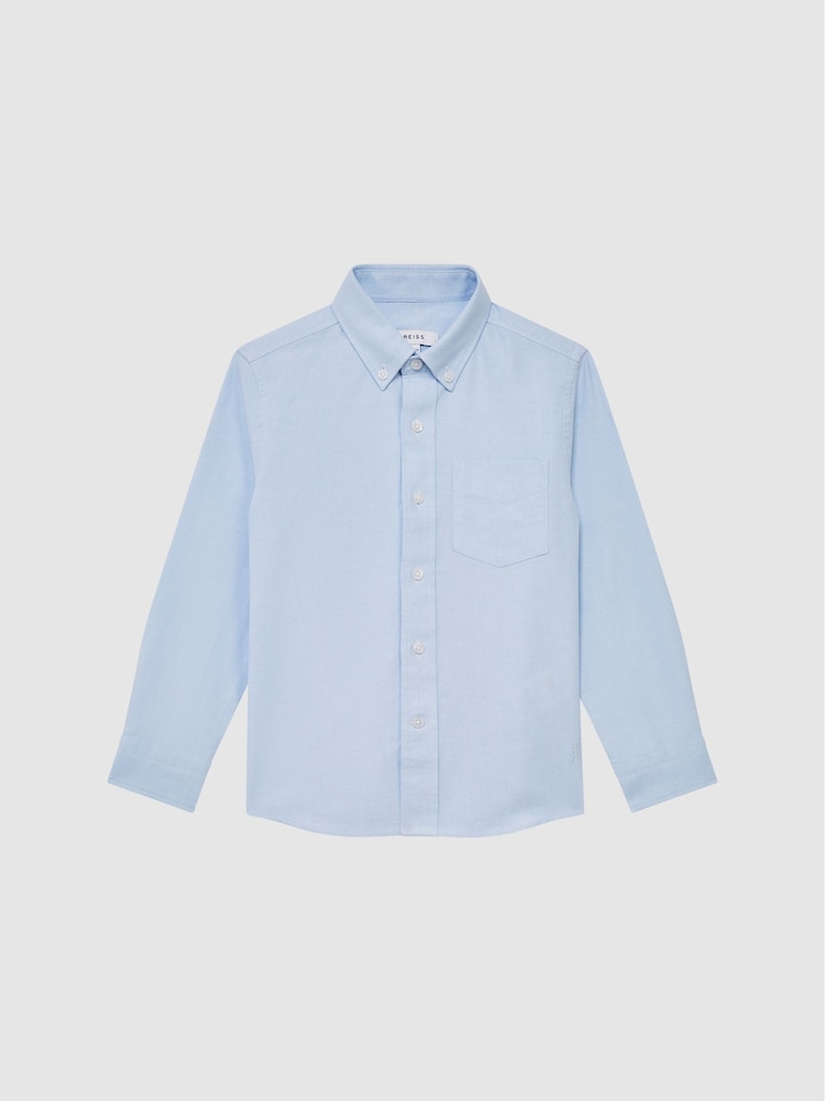 Reiss Soft Blue Greenwich 4-9 yrs Button Down Oxford Shirt - Image 2 of 7