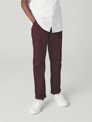 Burgundy Red Regular Fit Stretch Chino Trousers (3-16yrs) - Image 1 of 4