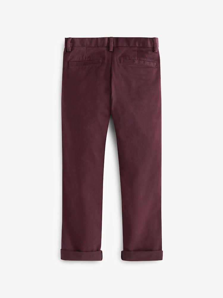 Burgundy Red Regular Fit Stretch Chino Trousers (3-16yrs) - Image 4 of 4