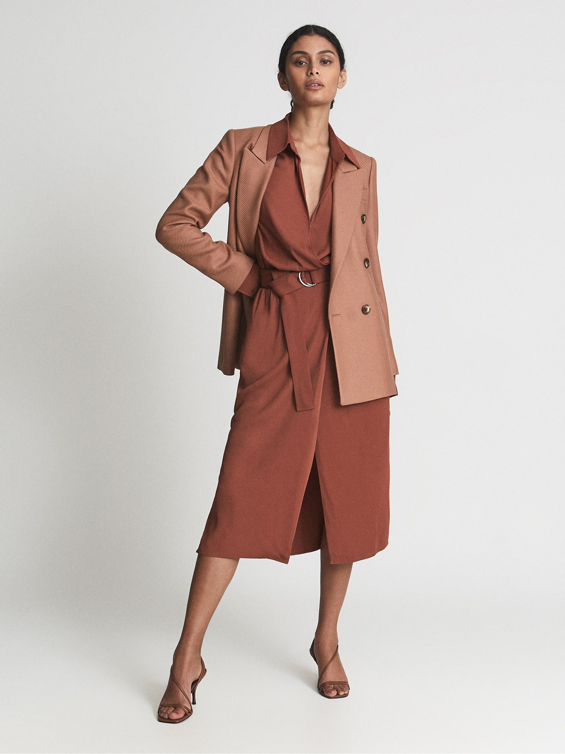 Reiss rust dress new arrivals