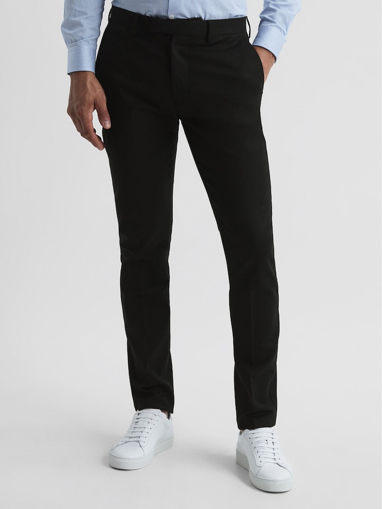 Reiss Black Eastbury Slim Fit Chinos - Image 1 of 7 Reiss Black Eastbury Slim Fit Chinos - Image 1 of 7