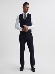 Reiss Navy Hope Modern Fit Travel Trousers - Image 3 of 5
