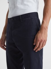 Reiss Navy Pitch Slim Fit Washed Chinos - Image 4 of 6