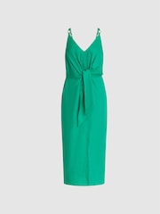 Reiss Tie Detail Linen Midi Dress - Imagen 2 de 5