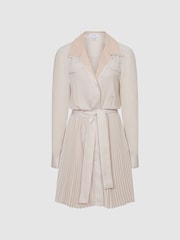 Reiss Nude Alyana Pleated Flippy Dress - Image 2 of 7
