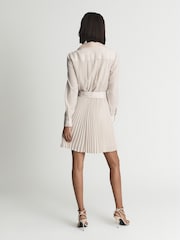 Reiss Nude Alyana Pleated Flippy Dress - Image 5 of 7