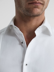 Reiss White Marcel Slim Fit Dinner Shirt - Image 6 of 8