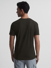 Reiss Oxidised Green Dayton Cotton V-Neck T-Shirt - Image 5 of 6