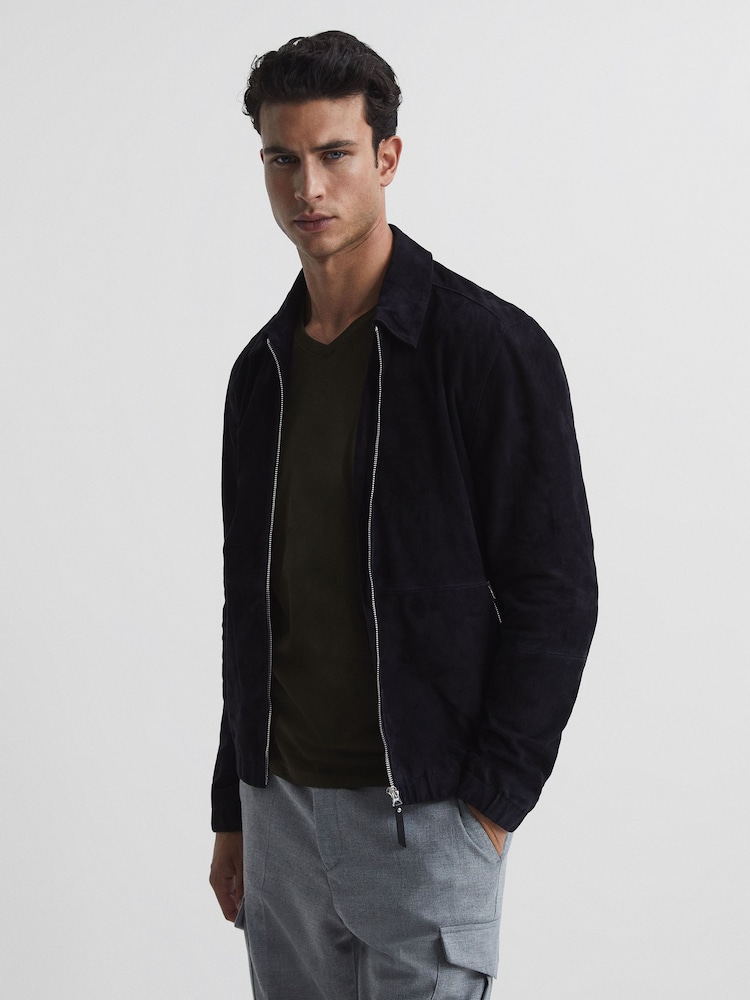 Reiss Oxidised Green Dayton Cotton V-Neck T-Shirt - Image 6 of 6
