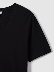 Reiss Black Dayton Cotton V-Neck T-Shirt - Image 5 of 8