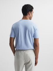 Reiss Soft Blue Bless Crew Neck T-shirt - Image 5 of 6