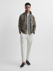 Reiss Soft Blue Bless Crew Neck T-shirt - Image 6 of 6