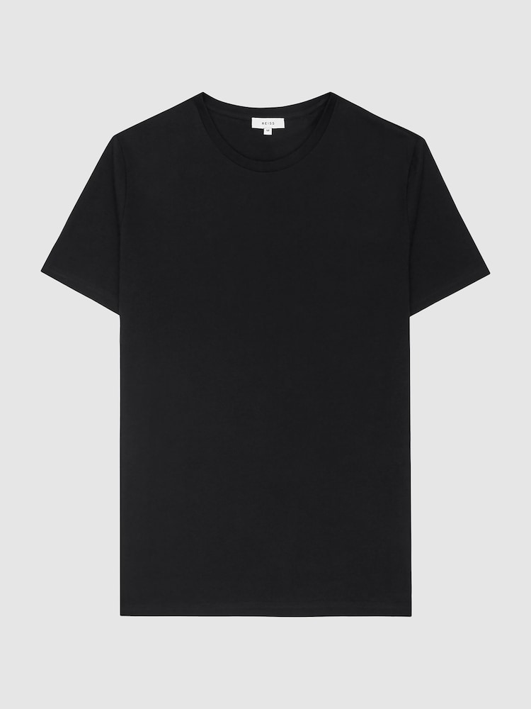 Reiss Black Bless Crew Neck T-shirt - Image 2 of 8 Reiss Black Bless Crew Neck T-shirt - Image 2 of 8