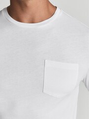 Reiss White Bruno Long Sleeved Crew Neck T-shirt - Image 4 of 7