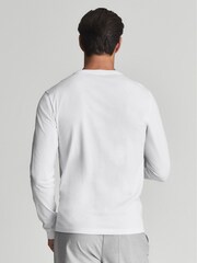 Reiss White Bruno Long Sleeved Crew Neck T-shirt - Image 5 of 7