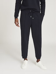 Reiss Navy Premier Interlock Jersey Drawstring Joggers - Image 3 of 7