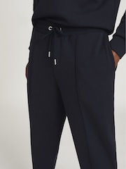 Reiss Navy Premier Interlock Jersey Drawstring Joggers - Image 4 of 7