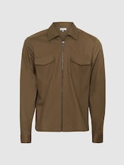 Reiss Mushroom Gemini Zip Through Overshirt - Image 2 of 6