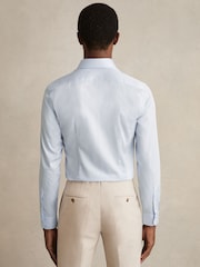 Reiss Soft Blue Storm Slim Fit Two-Fold Cotton Shirt - Image 6 of 9