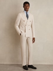 Reiss Soft Blue Storm Slim Fit Two-Fold Cotton Shirt - Image 8 of 9