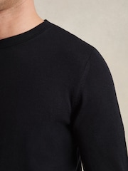 Reiss Navy Wessex Merino Wool Crew Neck Jumper - Image 3 of 6