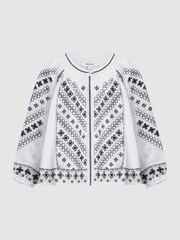 Reiss White Clara Junior Embroidered Blouse - Image 2 of 6