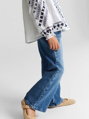 Reiss White Clara Junior Embroidered Blouse - Image 4 of 6