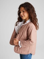 Reiss Pink Saffron Junior Quilted Short Coat - Image 3 of 7