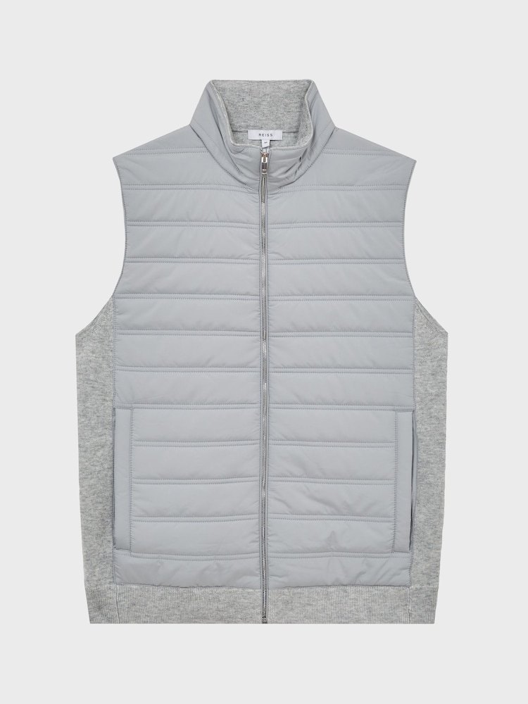 Reiss Soft Grey William Quilted Gilet - Image 2 of 7
