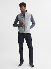 Reiss Soft Grey William Quilted Gilet - Image 3 of 7