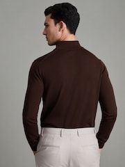 Reiss Bordeaux Blackhall Merino Wool Half-Zip Funnel Neck Jumper - Image 4 of 7