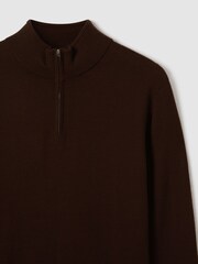 Reiss Bordeaux Blackhall Merino Wool Half-Zip Funnel Neck Jumper - Image 5 of 7