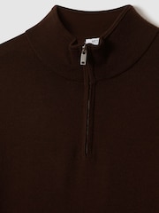 Reiss Bordeaux Blackhall Merino Wool Half-Zip Funnel Neck Jumper - Image 6 of 7