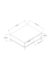 Grey Bronx Coffee Table With Drawers - Image 4 of 7