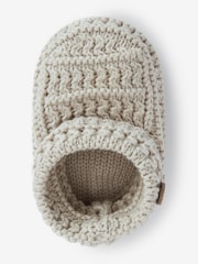 The Little Tailor Natural Fawn Knitted 100% Cotton Boots - Image 4 of 5
