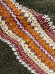 Khaki Green Fairisle Pattern Button Back Jumper - Image 2 of 6