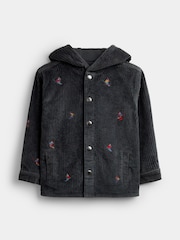 JoJo Maman Bébé Charcoal Grey Skiers Embroidered Shacket - Image 3 of 6