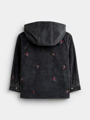 JoJo Maman Bébé Charcoal Grey Skiers Embroidered Shacket - Image 4 of 6