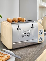 Swan Cream 4 Slice Retro Toaster - Image 6 of 6