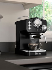 Swan Black Retro Espresso Maker - Image 6 of 7