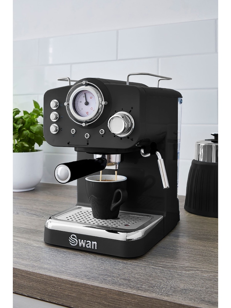 Swan Black Retro Espresso Maker - Image 7 of 7