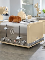 Swan Cream 4 Slice Retro Cream Toaster - Image 5 of 6