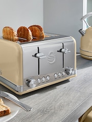 Swan Cream 4 Slice Retro Cream Toaster - Image 6 of 6