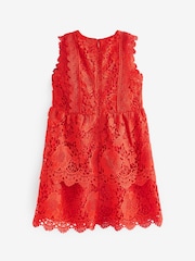 Red Lace Peplum Dress (3-16yrs) - Image 2 of 3
