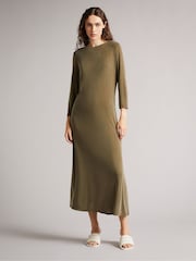 Ted Baker Green Neivaeh Twist Back Jersey Dress - Image 1 of 5