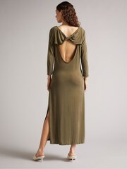 Ted Baker Green Neivaeh Twist Back Jersey Dress - Image 2 of 5