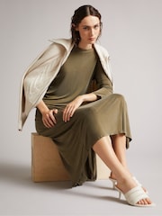 Ted Baker Green Neivaeh Twist Back Jersey Dress - Image 3 of 5