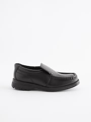 Black Wide Fit (G) School Leather Loafer Shoes - Image 2 of 9